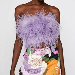 Plus Size Feather Bandeau Lilac